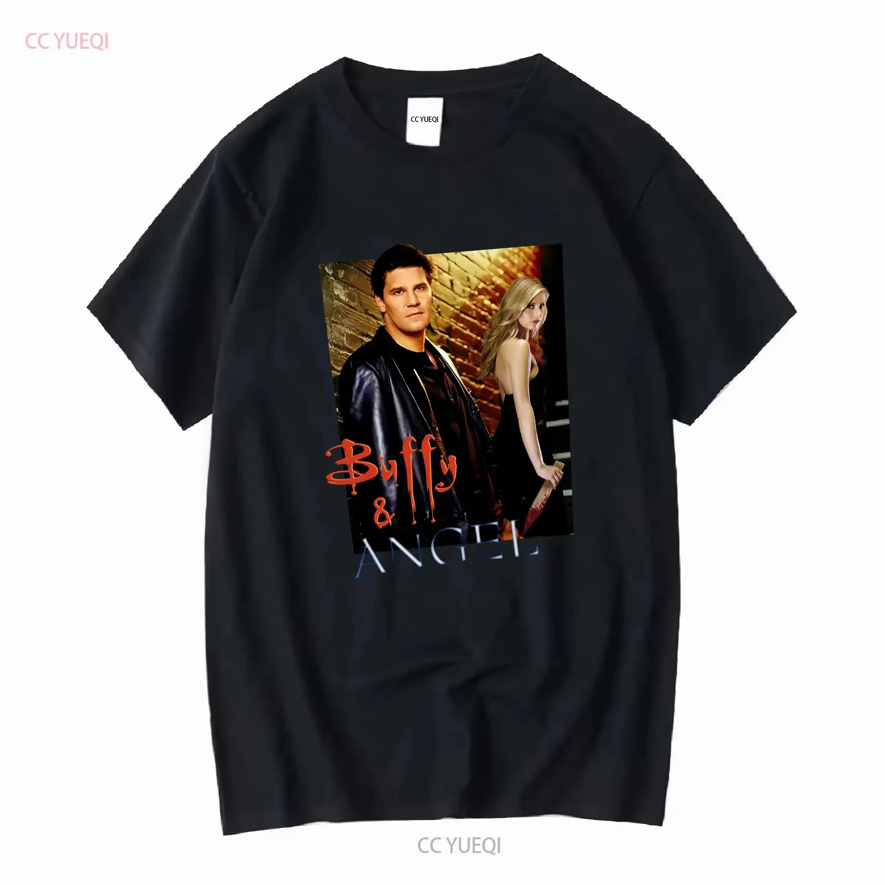 T-shirt Buffy et Angel | Vêtement Fan Série TV Culte Noir