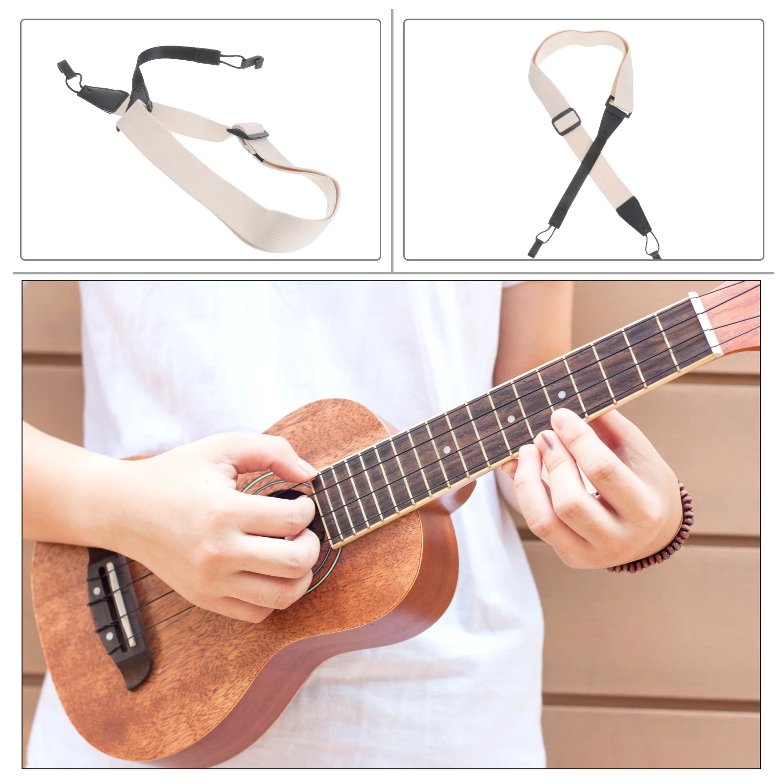 Lightweight Durable Cotton Ukulele & Guitar Strap - Essential Instrument Accessory