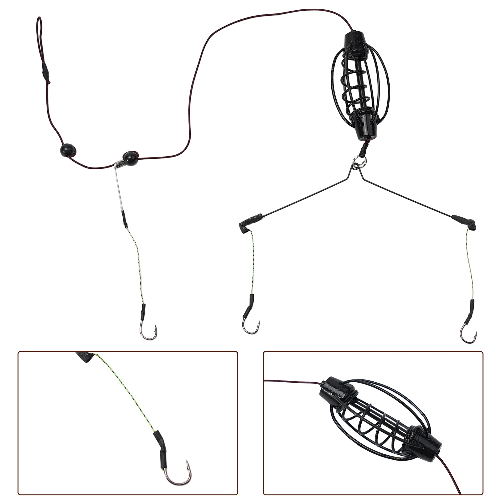 1PCS Karpfen Angeln Feeder Europäischen Karpfen Angeln Käfige Haken Rig Set Inline Methode Feeder Tackle Nest Frühling Haken Angeln ausrüstung – Detail 2