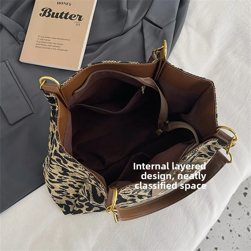 Best Selling Women's Bag, Retro Leopard Print Single Armpit Shoulder Bag, Large Capacity Tote Bag, Daily Handbag Women Shopping