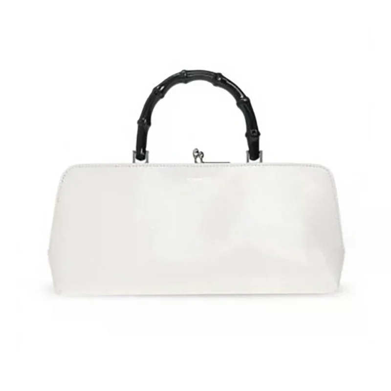 Maniglia per borsa in tessuto Accessorio per borsa in tessuto Maniglia per borsa in bambù Imitare Maniglia per scatola Maniglia per borsa in plastica con fibbia a D Nero fai da te - immagine 3