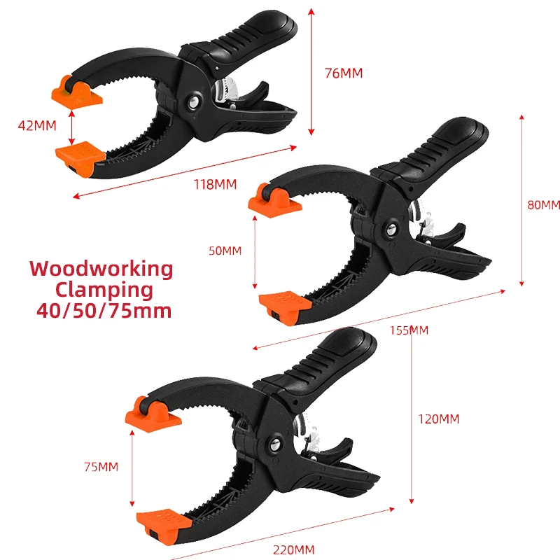 Woodworking Ratchet Clamps Multipurpose Durable Fast Spring Woodworking Clamping 42/55/75mm for Home Improvement Arts Hand Tool woodworking spring clamps multipurpose durable fast ratchet woodworking clamping 42 55 75mm for home improvement arts and crafts