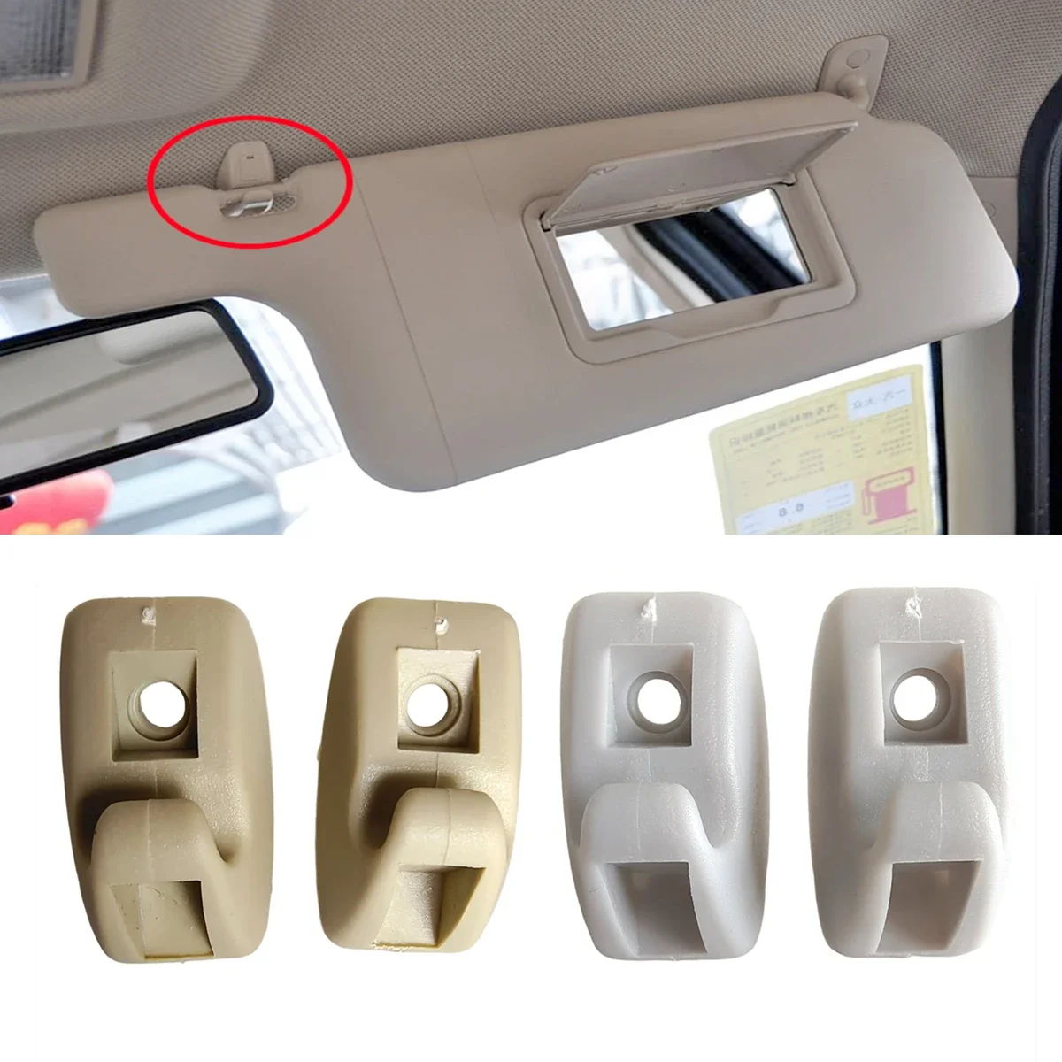 2PCS Black Grey Beige Sunvisor Hook Clip Bracket 191857559 For VW Golf GTI 1 2 MK1 MK2 Polo Vento Jetta MK1 MK2 Passat B2 B3 B4