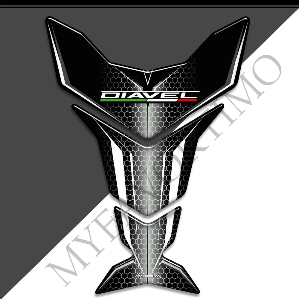 

For Ducati Diavel 1260S 1260 S 3D logo side panel sticker Tank Pad Fuel Protector Fairing Emblem Motorcycle Sticker