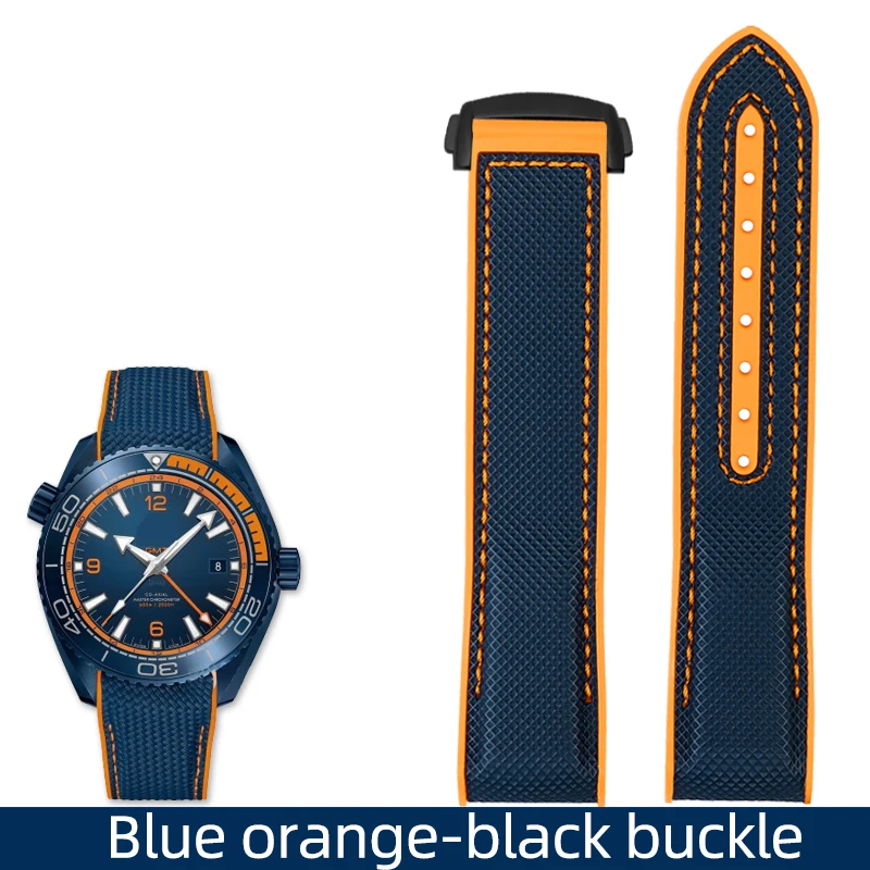 Nylon Rubber Watchband with Deployant Clasp - Silicone Strap Accessory