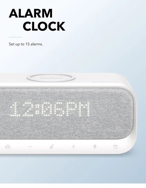 Soundcore Wakey Speakers Powered For Anker with Alarm Clock, Stereo Sound, FM  Radio, White Noise - AliExpress