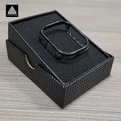 Premium Glossy Matte Carbon Fiber Case for Apple Watch - Lightweight & Durable Design (Forged Black)
