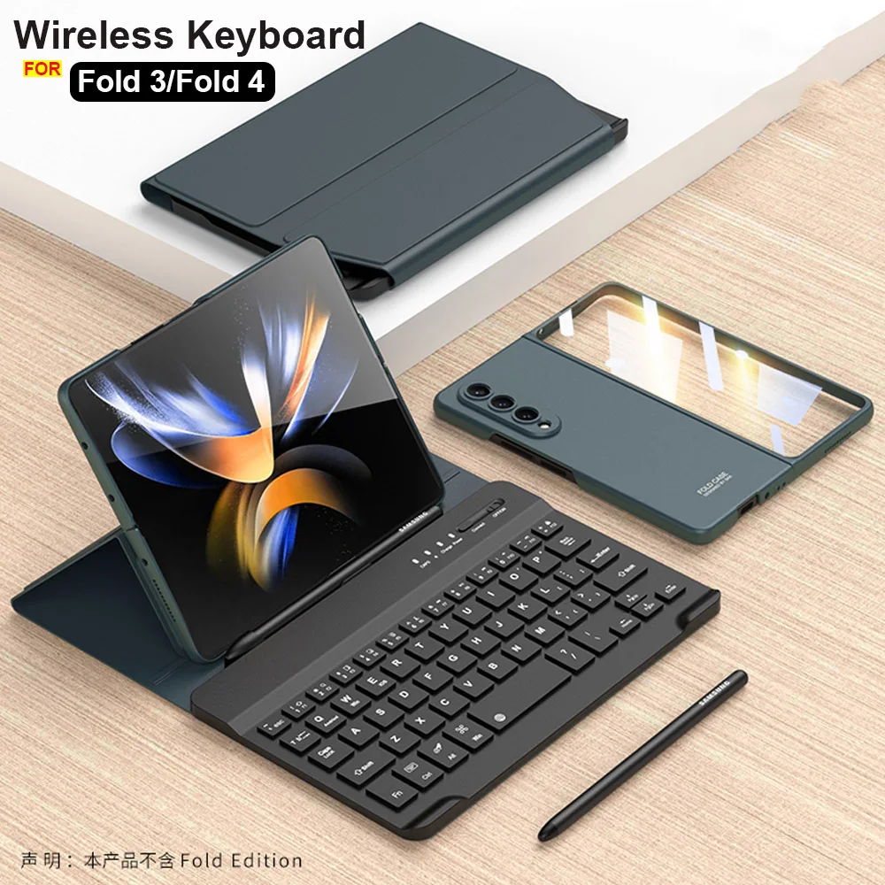 For Samsung Galaxy Z Fold 3 4 Case Luxury Wireless Keyboard Case With