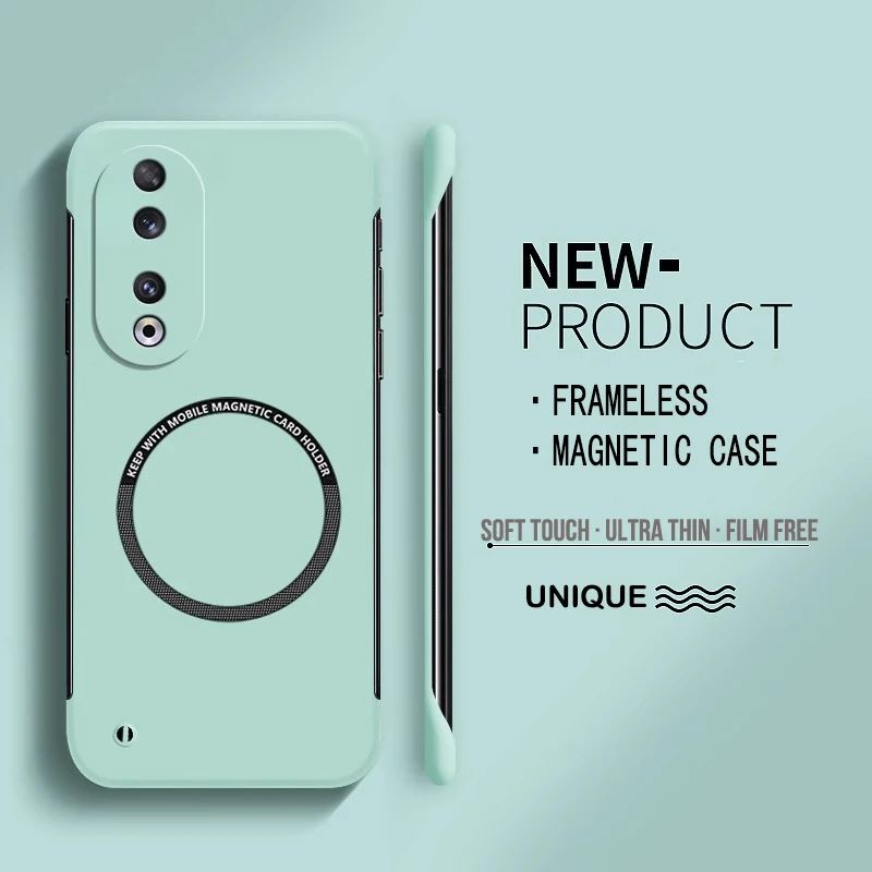 Ultra Thin Magnetic Frameless Hard PC Matte Phone Case with Magsafe - Solid Color