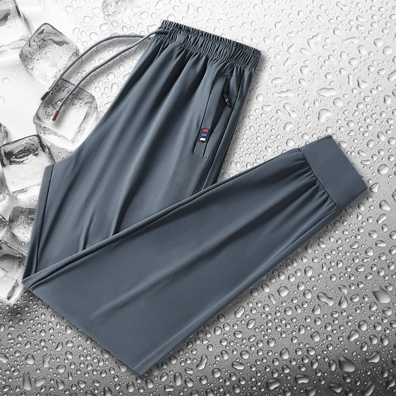 الحرير الجليد الرجال الصيف سراويل تقليدية عالية ال...