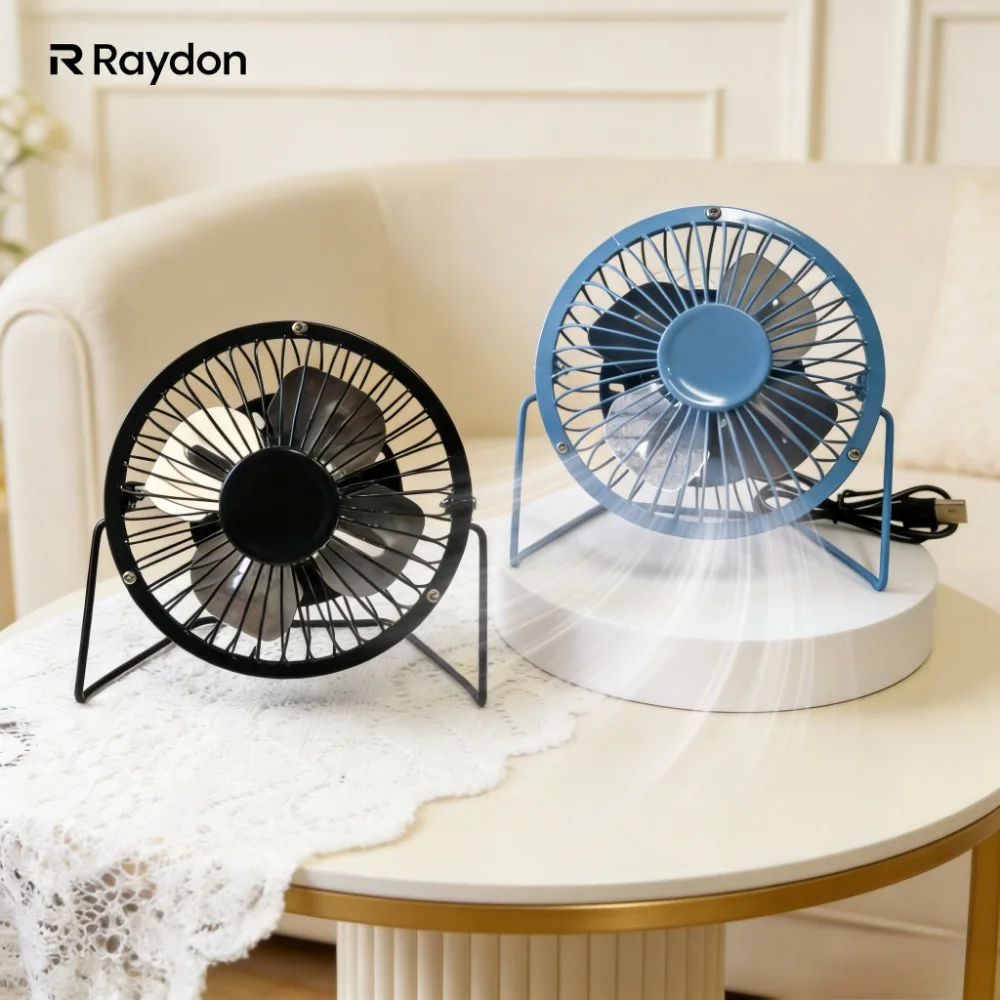 Ventilador de escritorio con alimentación USB, mini ventilador portátil personal con cabezal oscilante, silencioso, adecuado para el hogar, la oficina, el dormitorio, el dormitorio universitario, los viajes (negro/azul/rosa)