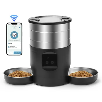 4.5L WiFi automatic pet feeder with dual bowls