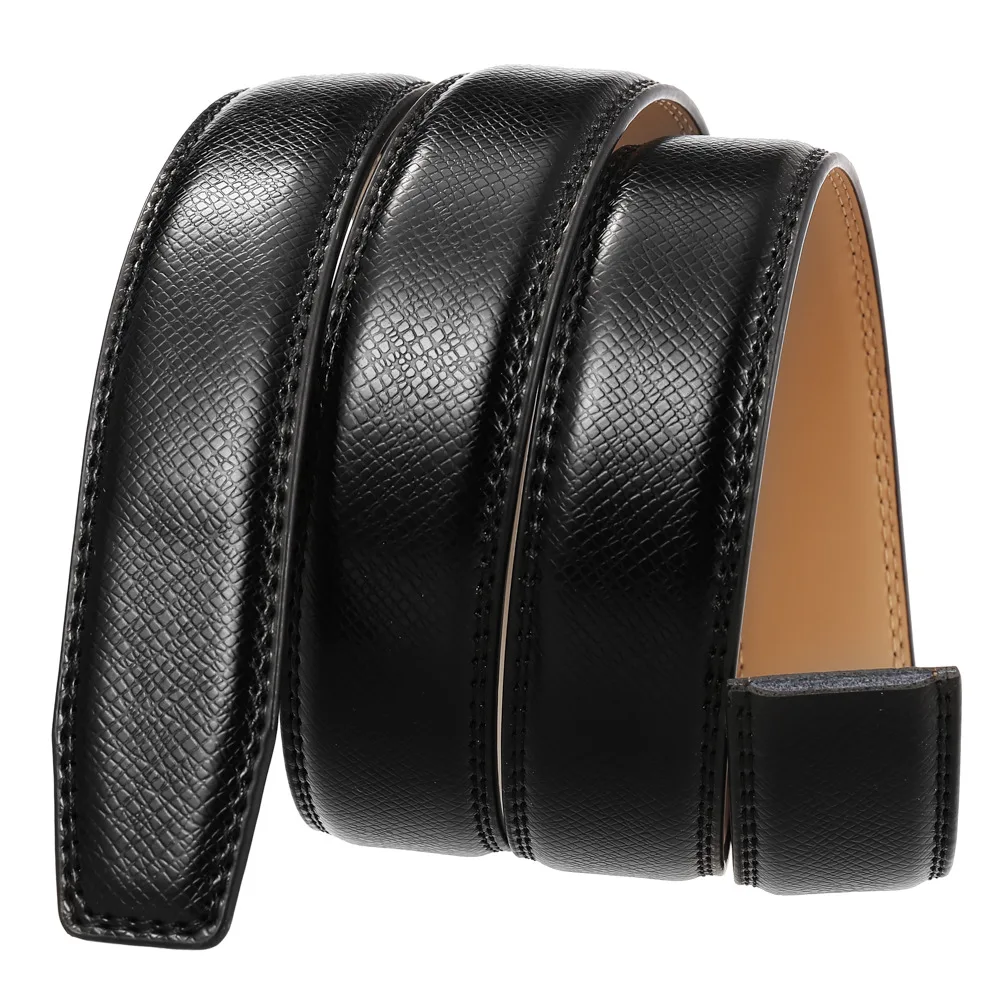 Luxury 3.1cm Width High Quality Cowhide Leather Belt For Men Fashion Black Red Brown Men's Automatic Belt Without Buckle