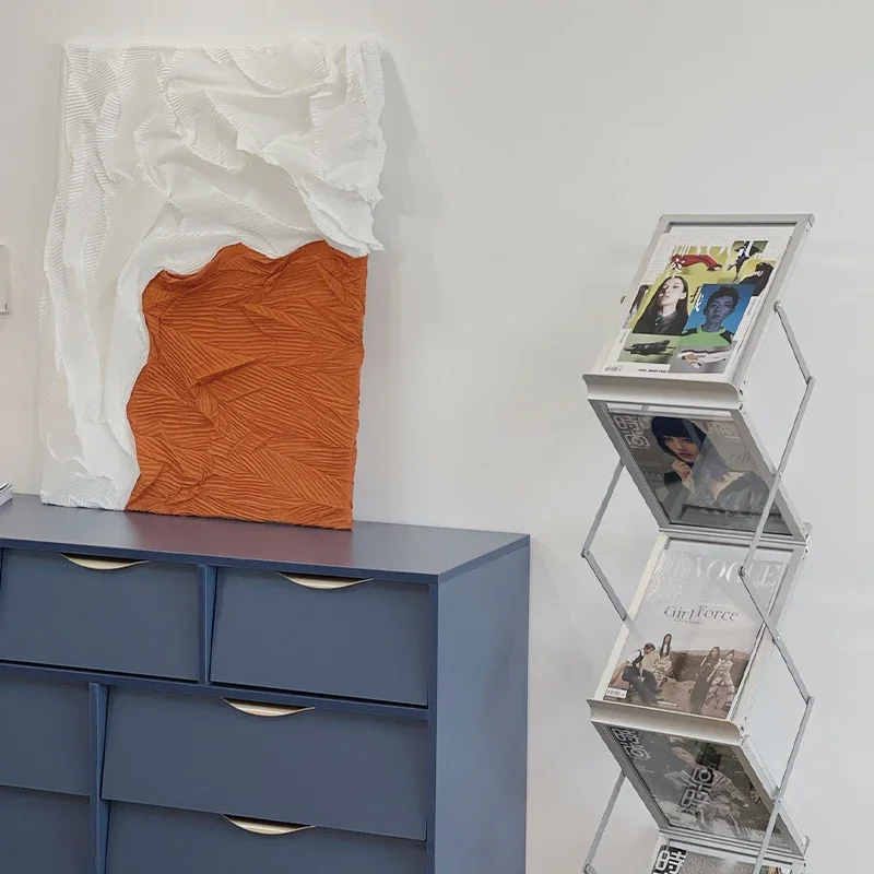 Floor Magazine Rack, Transparent Acrylic Newspaper Document Display Rack, Foldable, with Non-Slip Mats, for Hotel/Trade Show