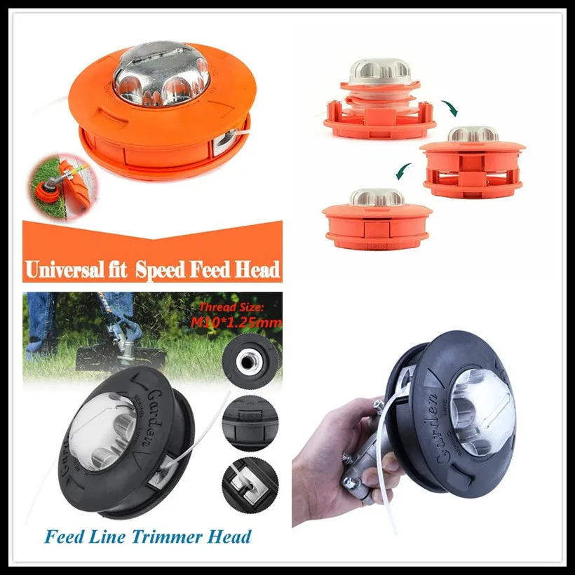 Aluminum Head Trimmer Universal Bump Feed Line Trimmer Head Strimmer Grass Brush Cutter Parts grass trimmer head aluminum trimmer head
