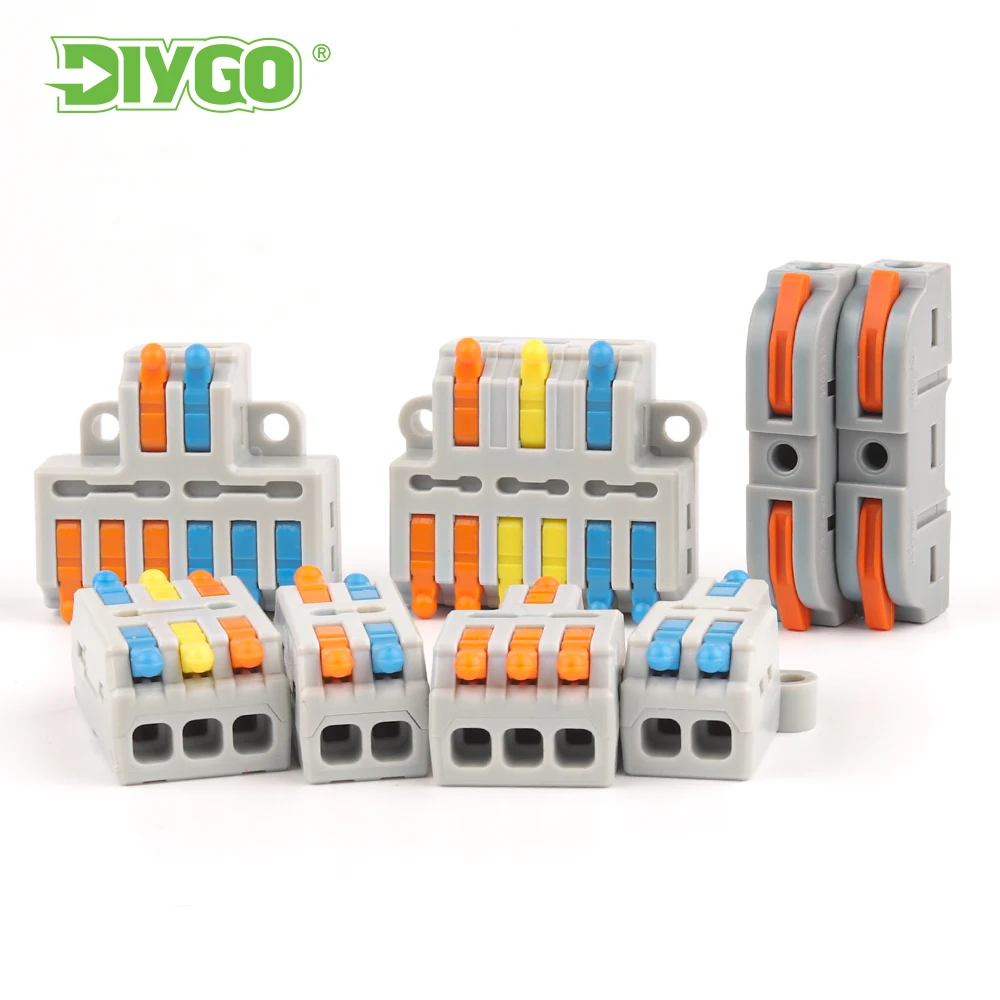 

10/15/25PCS Quick Splice Multiple Way Splitter Universal Wiring Cable Connectors Push-in Mini Home Wire Terminal Block SPL 222