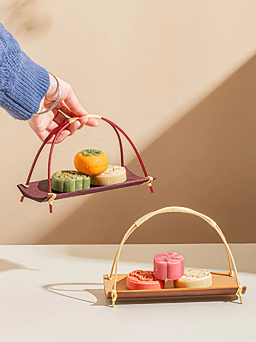 Bamboo and Wooden Serving Dish, Chinese Wedding Plates for Decoration, Buffet Fruit Plate, Party, Kitchen