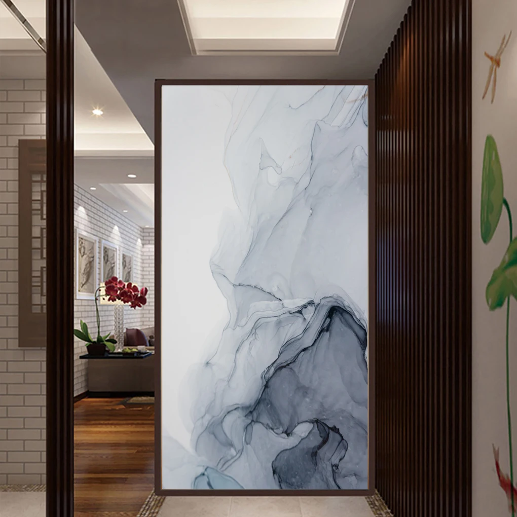 

Lumanduo Abstract Ink Privacy Window Film Vinyl Static Cling Frosted Stained Glass Decorative Window Sticker Window Film 04