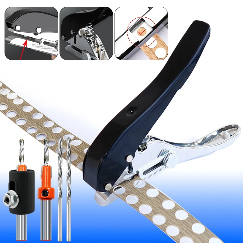 Manual Punching Tool 6/8/10/12/14/15Mm Hole Edge Banding Punching Plier Screw Hole Hat Woodworking Tool Leather Punch Plier circle hole punch hole punching tools leather punch