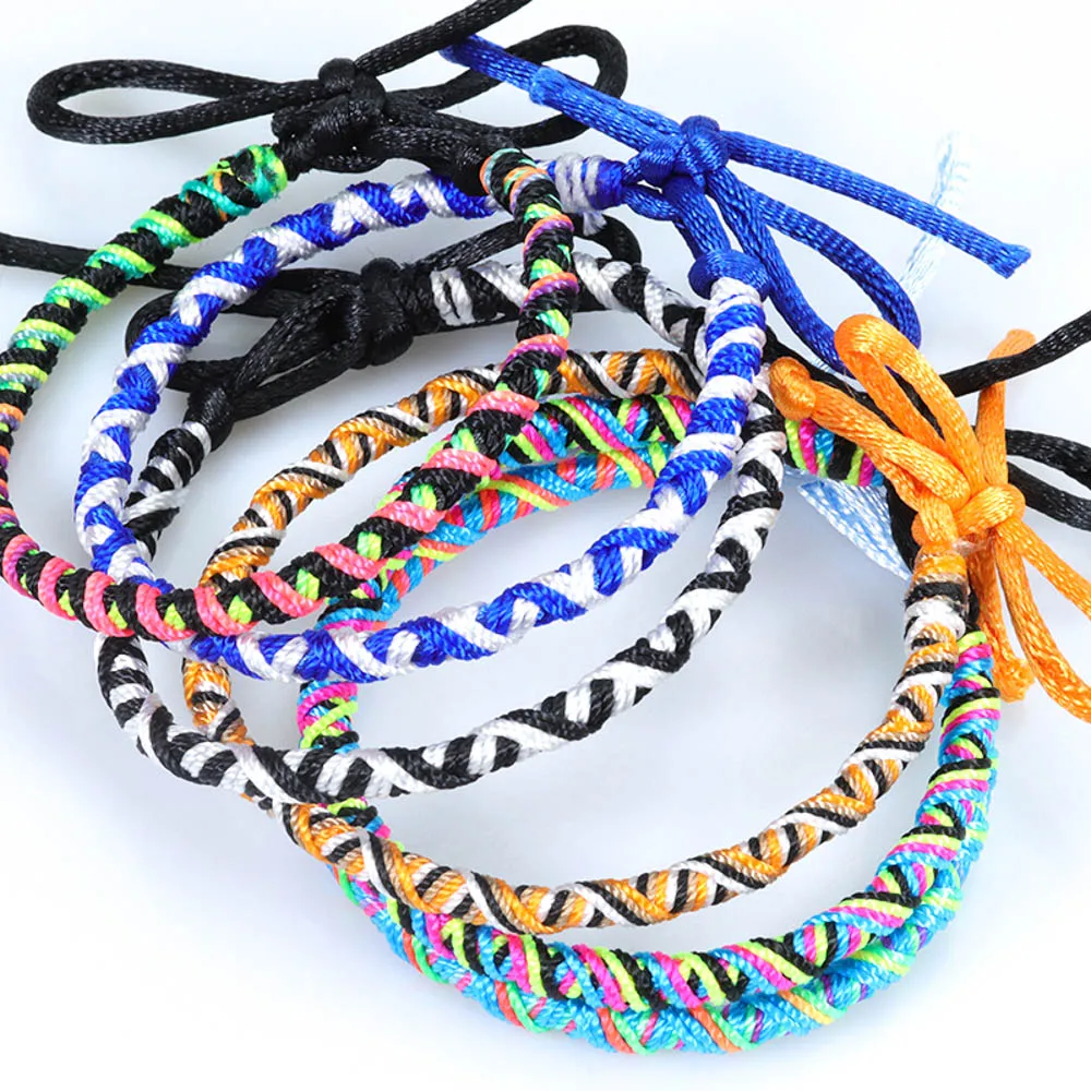 10/20Pcs/Set Bohemian Woven Handmade Rope Ethnic Adjustable Mixed Friendship Bracelet For Men Women Tassel Wristband images - 6