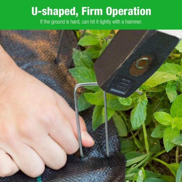 6 Hüvelykes Horganyosított Acélkert Tétkékkapocsok U Alakú Rögzítő Csapok A Gyomszövet-Terület Szövet Hálószéli Területének Rögzítéséhez - Image 4