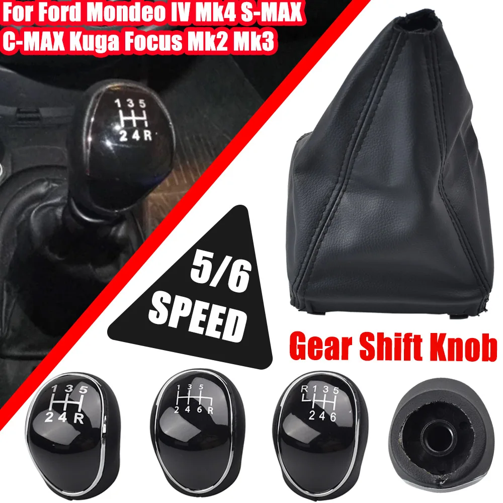 Levier 5 Vitesses Focus C-max Levier De Vitesses 5 Vitesses En Cuir Pour Ford Focus / C-MAX - Pommeau Manuel, Neuf Vis Plastique