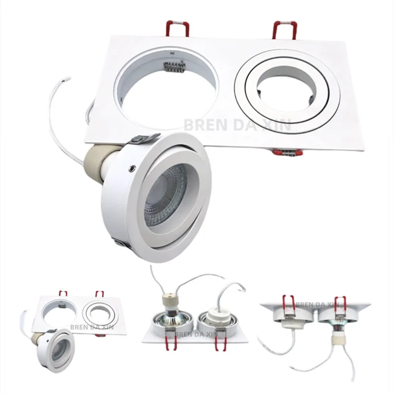 교체 가능한 램프 홀더 세이코 알루미늄 스포트 라이트 화이트 블랙 싱글 및 더블 헤드 GU10 튜브 홀더 MR16 천장 램프 홀더