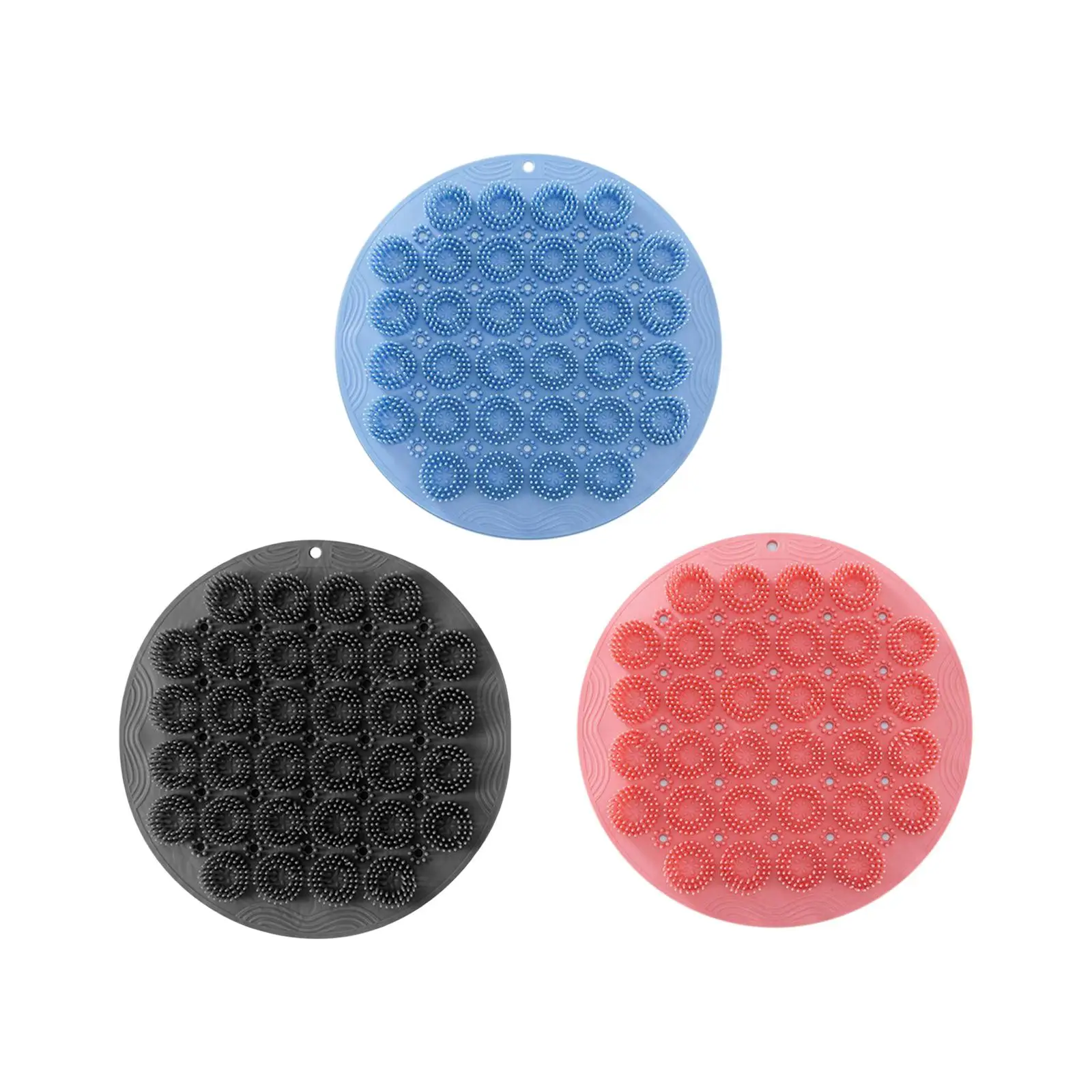 

Silicone Shower Foot Back Scrubber with Suction Cups Bathing Supplies Foot Care Multipurpose Sturdy Comfortable Round 11.8inch