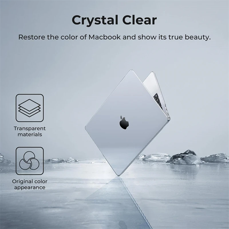 Crystal Clear Laptop Case for Macbook Air 13.6 M4 15 M3 Hard Cover Mac Book...