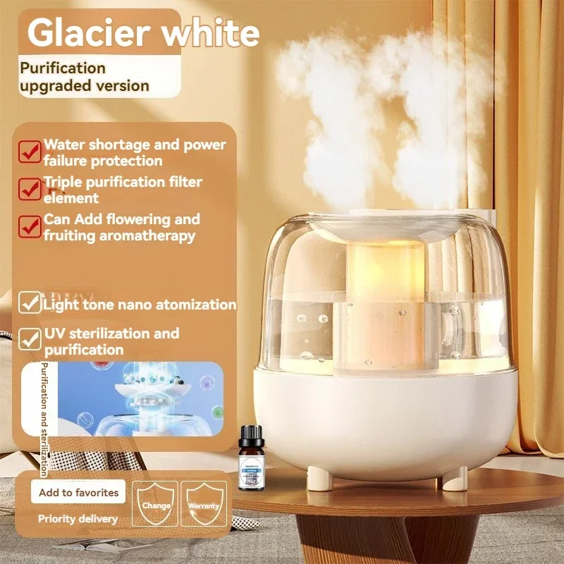 XImi New 5L large capacity humidifier usb double fog spray low noise home bedroom office night light essential oil diffuser 6