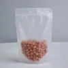 100PCS Matte Stand Up Plastic Ziplock Bag Translucent Food Grade Storage Pouch Nuts Dired Flower Frost Package Show Bags 1