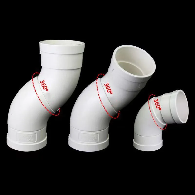 SplitBentWaterJoint50mm75mm110mm360DegreeRotatablePVC