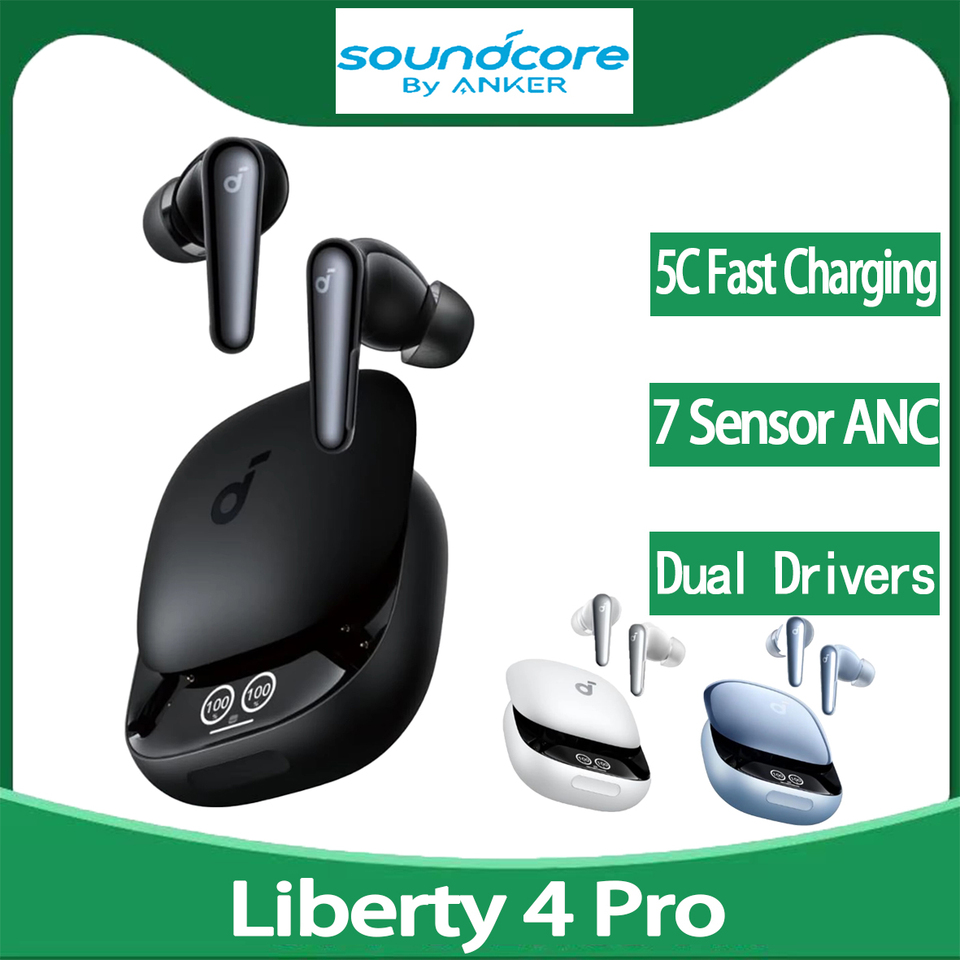 New Arrival Original Anker Soundcore Liberty 4 Pro Wireless Bluetooth TWS Earbuds LDAC Hi-Res Noise Cancelling Sport Earphone