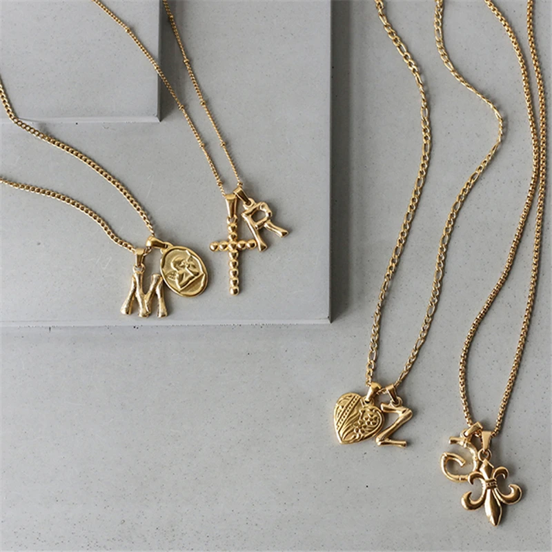 m t initial charm necklace