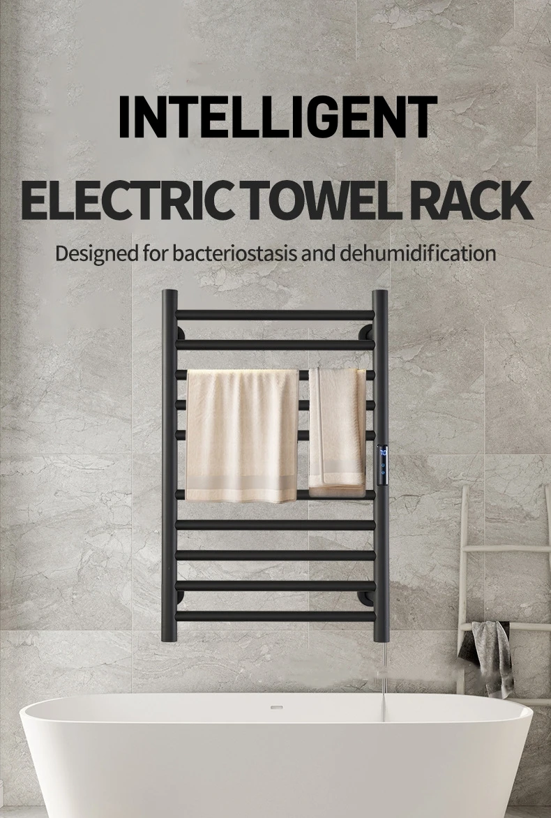 Description Picture 5 of itemBathroom Luxury Wall-Mounted Waterproof Electric Towel Warmer Rail Towel Radiator Heated Towel Rack