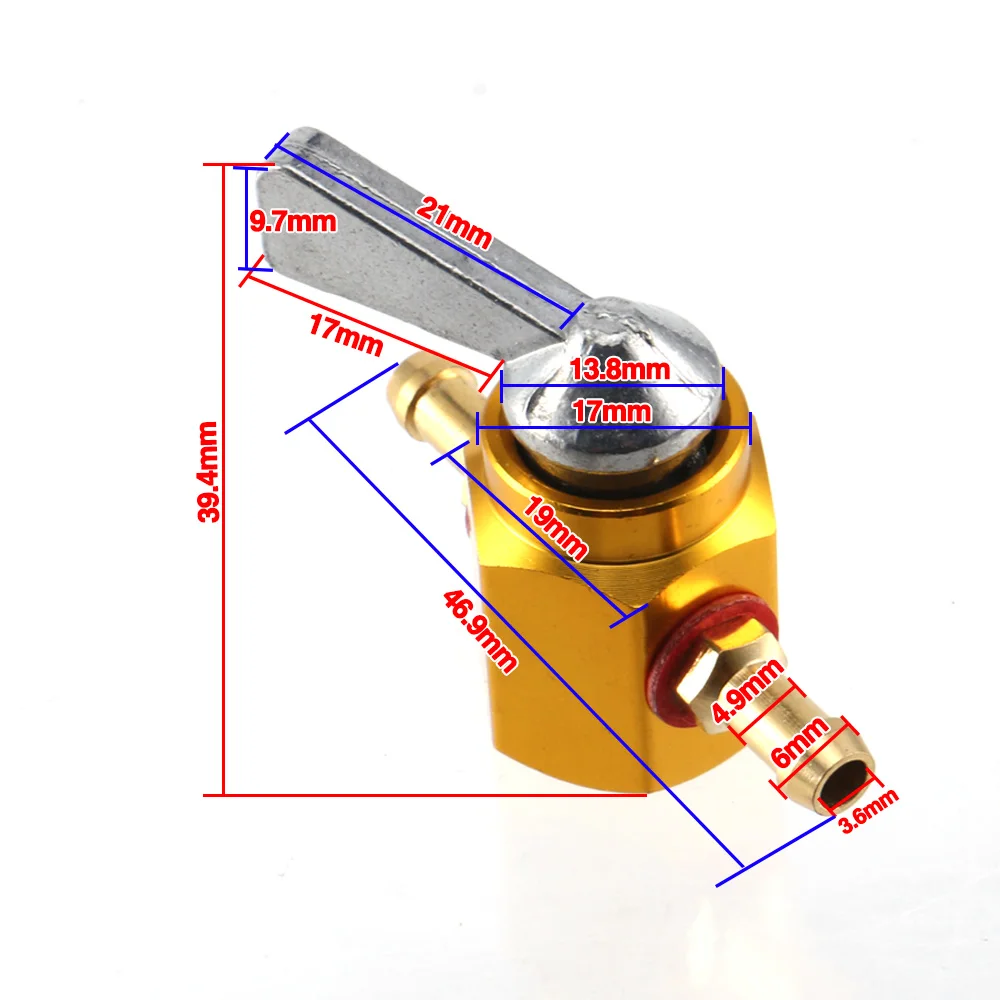 Rubinetto Benzina Universale 6mm Con Interruttore On/Off - Per Moto E Altri Veicoli