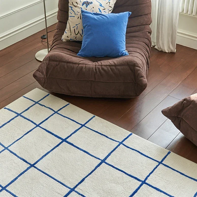 Living Room Bedroom Bedside Plush Cloakroom Large Size Plaid Carpet Home Decoration Modern Minimalism Area Rugs
