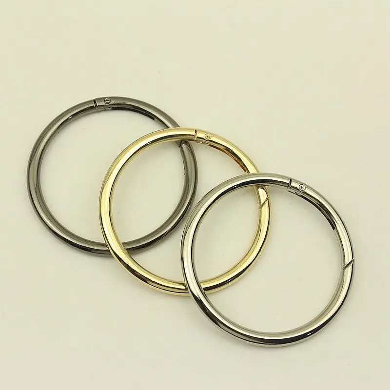 10Pcs 60mm Metal O Ring Buckle 6mm Circle Connection Spring Hook DIY Bag Strap Belt Buckles Dog Collar Webbing Clasp Accessory
