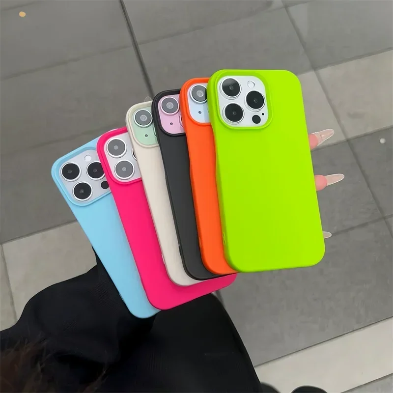 Custodia per telefono in silicone liquido morbido alla moda per iPhone 11 12 13 14 15 16 Pro Max 16 Plus Custodia antiurto con paraurti posteriore_voghion.com