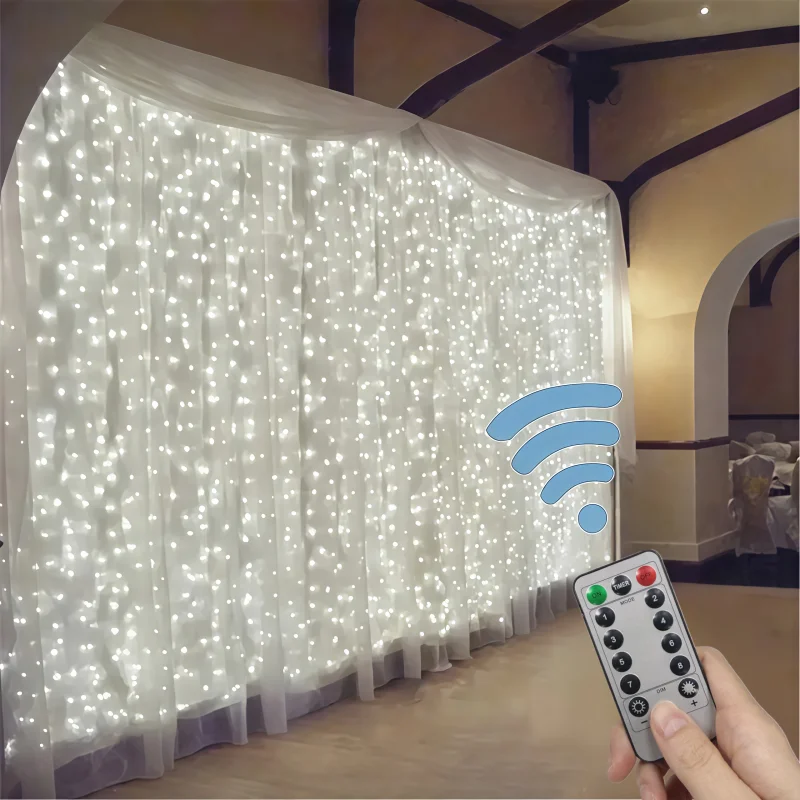 3/4/6 m Vorhang LED Lichterketten Girlande USB Girlande Fernbedienung Fee Girlande Lichter Weihnachtsdekoration für Schlafzimmer Zuhause