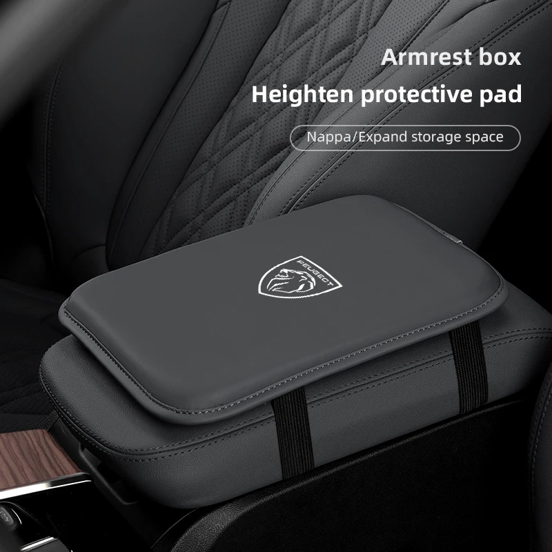 Car Armrest Mat For New Peugeot 206 308 207 107 205 3008 307 108 106 406 301 807 408 Center Console Leather Protection Cushion