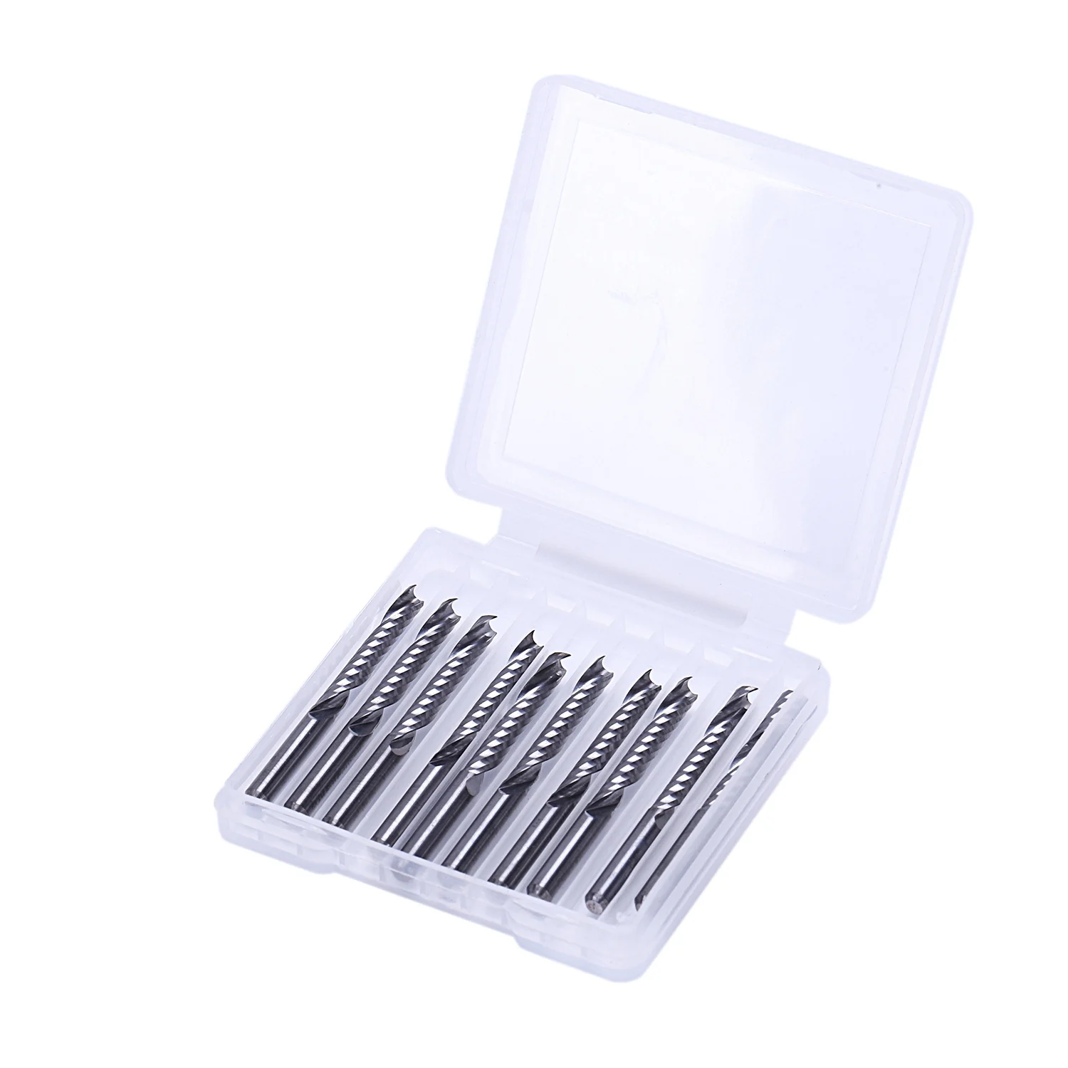 10Pcs Cnc Router Bits 3.175 X 22Mm Single Flute Spiral Carbide Cnc Router Bits Milling Cutter 5