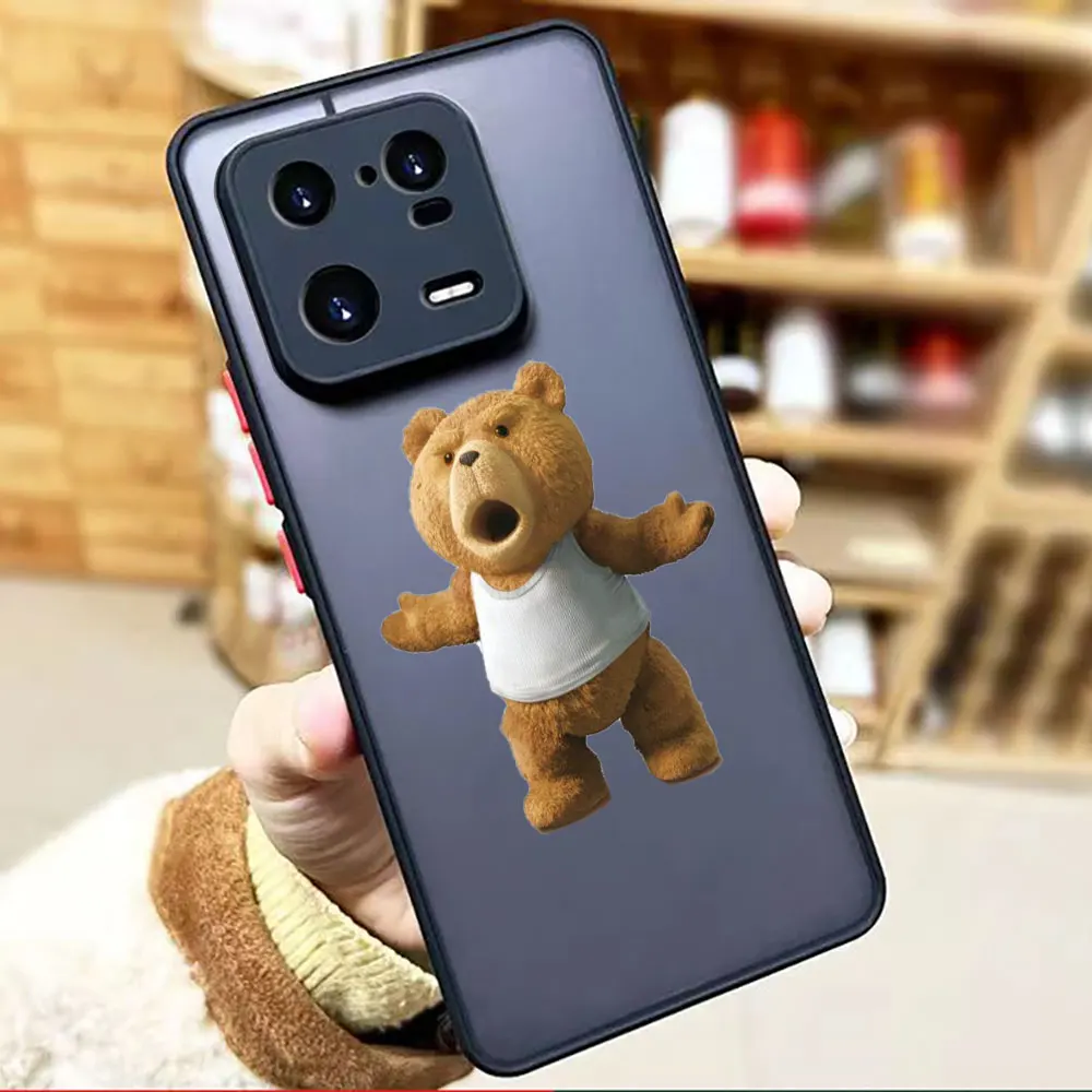 thumbnail image 1 of Funda mate para Xiaomi 13 12 12S 12T 11 11T 10 10T 10S 9 8 5X PRO LITE 5G Funda Coque Capa Shell travieso t-oso de peluche pareja, 1 of 5