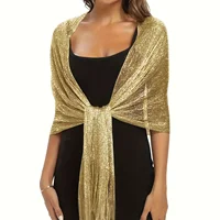 Fashion Bright Silk Sunscreen Shawl Hijab Gold Silver Shiny Scarves For Women Lace Tassel Party Evening Dress Scarf 1