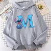 Cute Kawaii Disney Lilo & Stitch 26 English Letters Print Hoodie Y2K Hoody Sweatshirts Women's Winter Hoodies Couple Streetwear 3