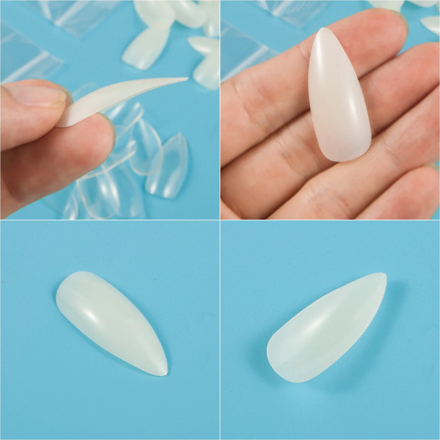 Single Size Long Almond 100 Pieces False Nail Tips Nail Recover Size 3 4 5 6 Fake Nails Full Cover Nail Tips Artifical Nails