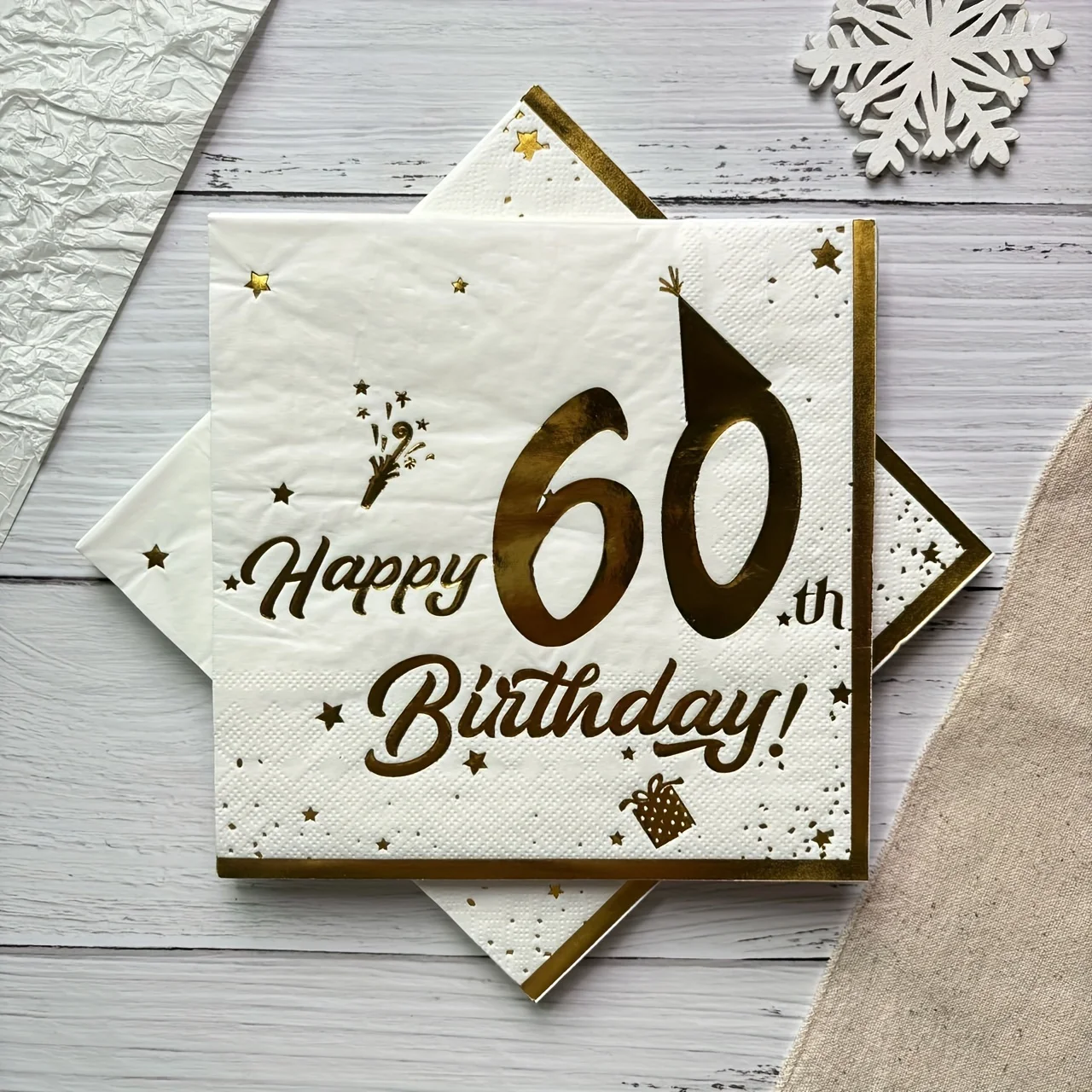 20/40/80/100 pezzi 18° 30° 40° 50° 60° Fornure per decorazioni per feste di compleanno Tovaglioli per feste usa e getta dorati neri  15
