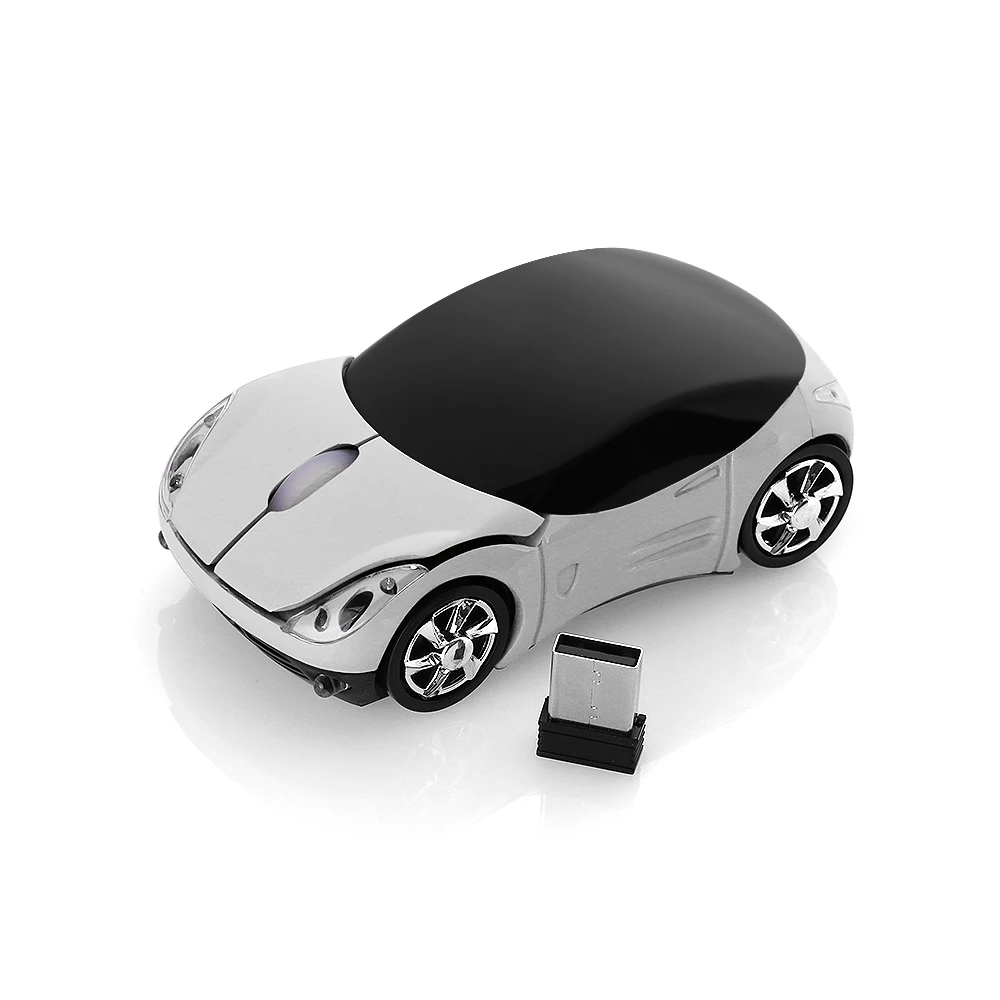 Sleek Wireless Gaming Mouse with LED Lighting - USB Receiver, 2.4GHz, 3D Car Design