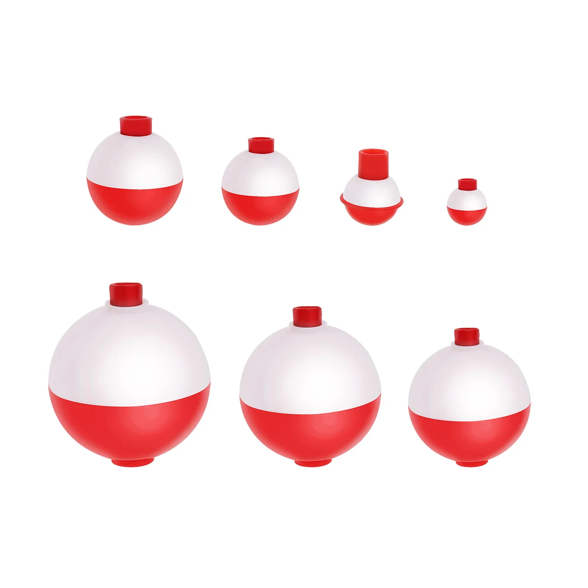 7pcs/set Fishing Bobber Floats Set Hard ABS Snap on Red White Push Button  Round Buoy Size 13-50mm / 0.5-2inch - AliExpress