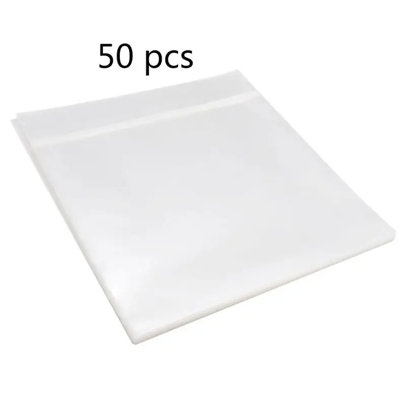 

50Pcs 12" Recording Protective Sleeves for Turntable Player for LP Vinyl Record Self Adhesive Records Bags Accessorie